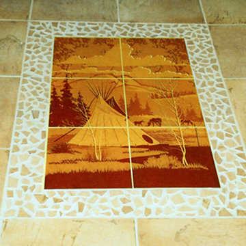 Entry mural, Native American tile mural by Designers Choice Tile