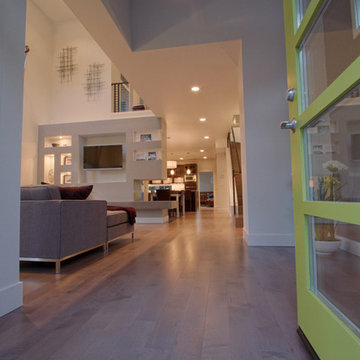 Entryway + Living Space of modern custom home
