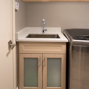 Entryway Remodel: Modern Mudroom & Laundry Room Cabinetry