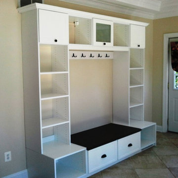 Entryway Storage with Hooks