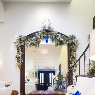 Entryway, White and Blue Christmas