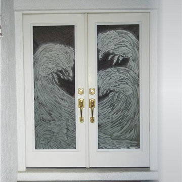 Etched or Sandblasted Glass Doors