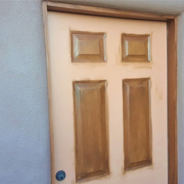 Faux Finish on Metal Painted Door