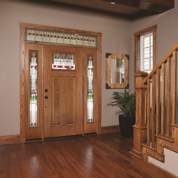 Fiber-Classic Mahogany door, sidelites and transom