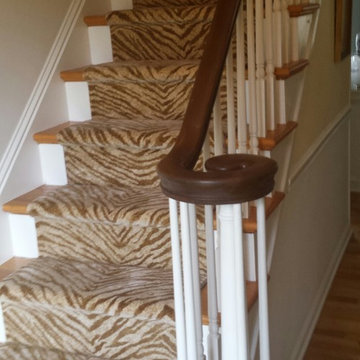 foyer staircase with zebra runner!