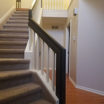 Foyer update and 2-tone railing