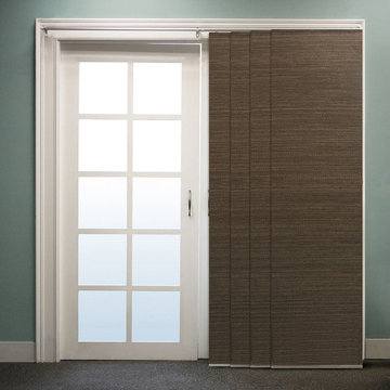 French Oolong (Privacy & Natural Woven) - Panel Track Blinds