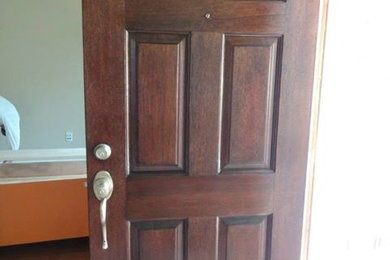 Front door, before and after