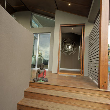 Front Entry.  Front Door.  Timber & Glass Door.  Contemporary Home.