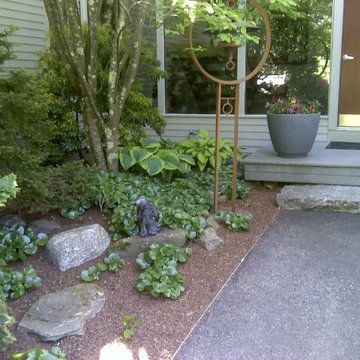 Front entry Shade Garden mid Spring( low maintenance)