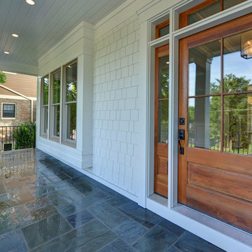 Front Porch with Pine Stained Door
