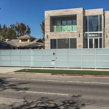 Glass and Steel Sliding Gate