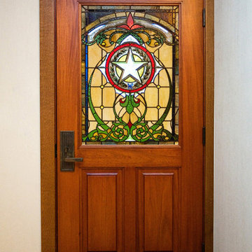 Glass and Wood Entry Door