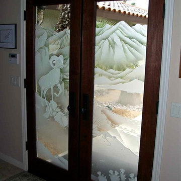 Glass Doors - Frosted Glass Front Entry Doors - BIG HORN DESERT 3D