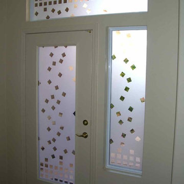 Glass Doors - Frosted Glass Front Entry Doors - FALLING SQUARES