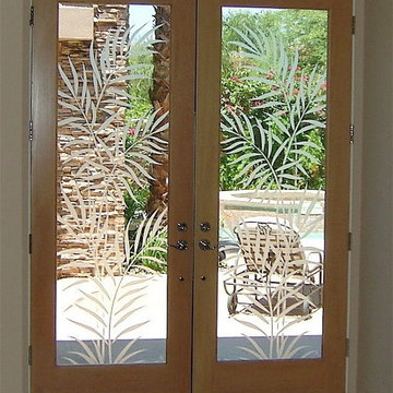 Glass Doors - Frosted Glass Front Entry Doors - FERNS 2D