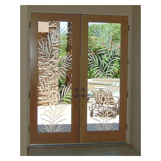 Glass Doors - Frosted Glass Front Entry Doors - FERNS 2D - Tropical ...