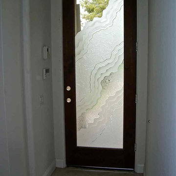 Glass Doors - Frosted Glass Front Entry Doors - METAMORPHOSIS III 3D