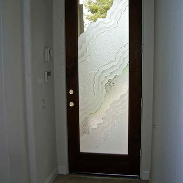 Glass Doors - Frosted Glass Front Entry Doors - METAMORPHOSIS III 3D