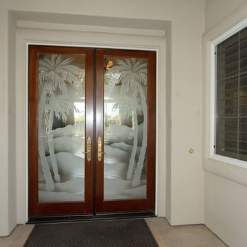 Glass Doors - Frosted Glass Front Entry Doors - Palms 3D