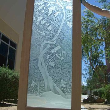Glass Doors - Frosted Glass Front Entry Doors - SAPLING 3D