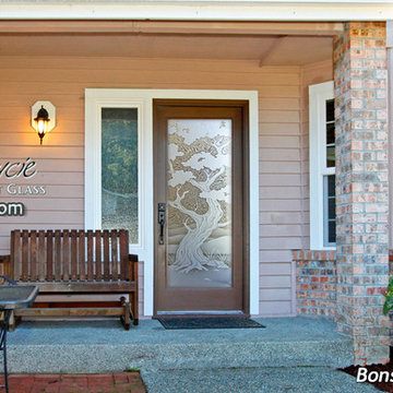 Glass Front Doors - Exterior Glass Doors - Glass Entry Doors Bonsai Tree 3D