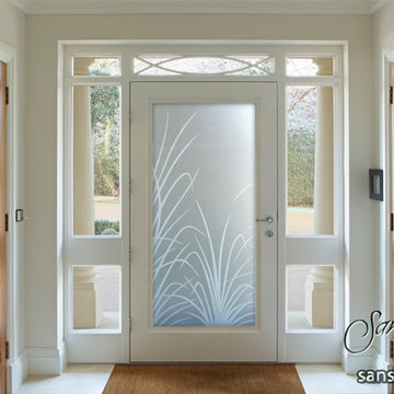 Glass Front Doors - Exterior Glass Doors - Glass Entry Doors Wispy Reeds 3D Priv