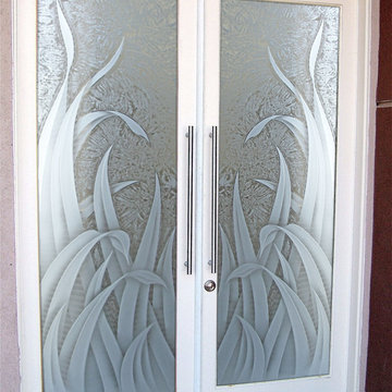 Glass Front Doors - Glass Entry Doors Sandblast Frosted - Reeds 3D GC