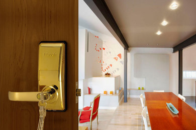 Gold Door Lock Completes Eclectic Styled Home
