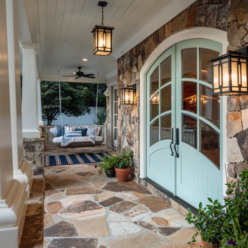 Grand Southern Porch + Custom Golf Cart Garage