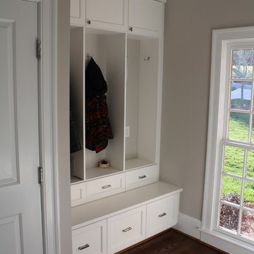 Great use of double lockers at rear entry mudroom