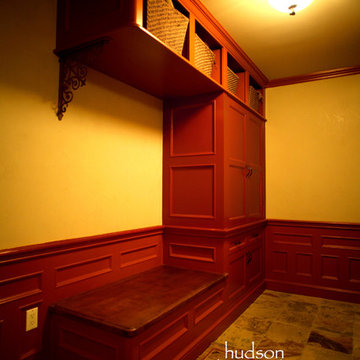 High-End Cloak Room with Well Appointed Wainscot