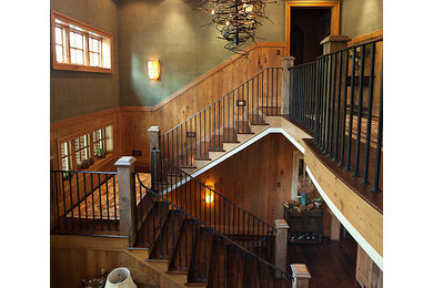 Inspiration for a rustic entryway remodel in Denver