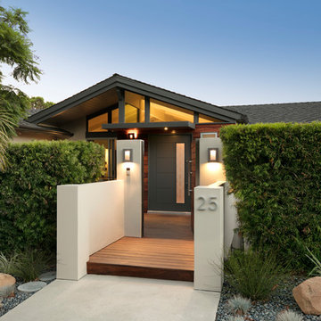 Hillside Contemporary Home Front Entrance