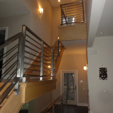 Horizontal stainless steel railings