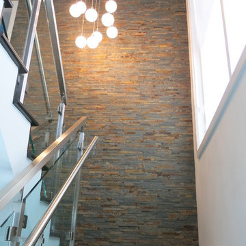 Staircase with TERRABLEND Unitek natural stone panels
