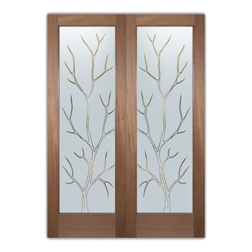 Interior Glass Doors - Obscure Frosted Glass BRANCH OUT PS PAIR