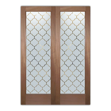 Interior Glass Doors - Obscure Frosted Glass OGEE PS PAIR