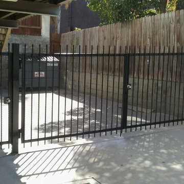 Iron gates with expanded metal mesh in Redondo Beach, CA.