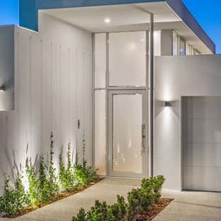 Photo of a contemporary entryway in Perth with a single front door and a glass front door.