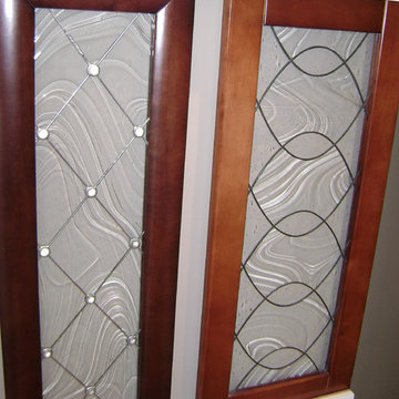 Kitchen cabinet stained glass applications
