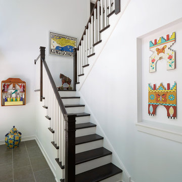 Kitsch Front Entry Stair with Art Niche