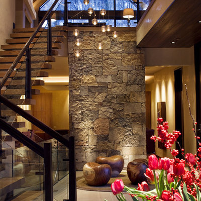 Large trendy foyer photo in Denver