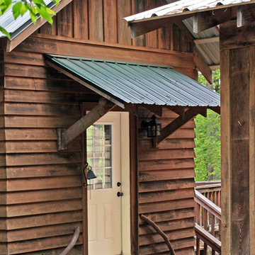 Log cabin, mud room entry door