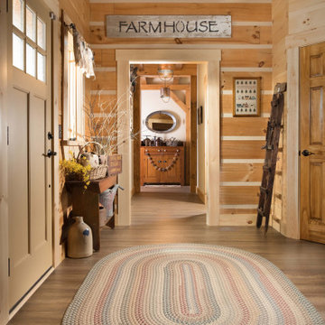 Log Home Entryway Modern-Day Farmhouse