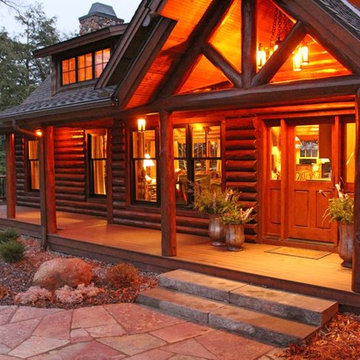 Log Lodge Lake Home Main Entry Door