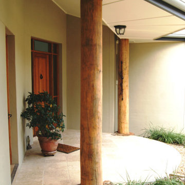 Rustic timber entry posts