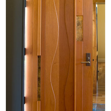 Mahogany Doors with Bronze Inlay