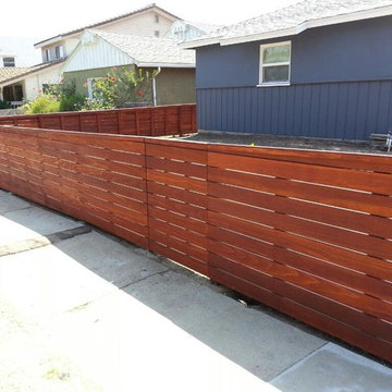 Mar Vista - Clear Redwood Fence w/ Automatic Driveway Gate