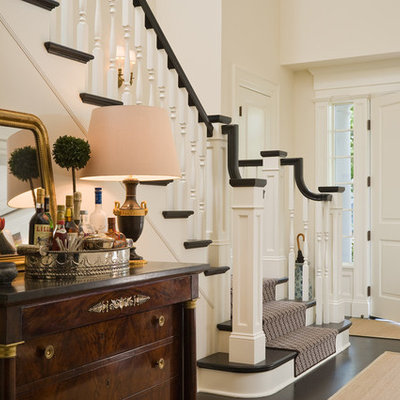 Foyer - traditional black floor foyer idea in Seattle